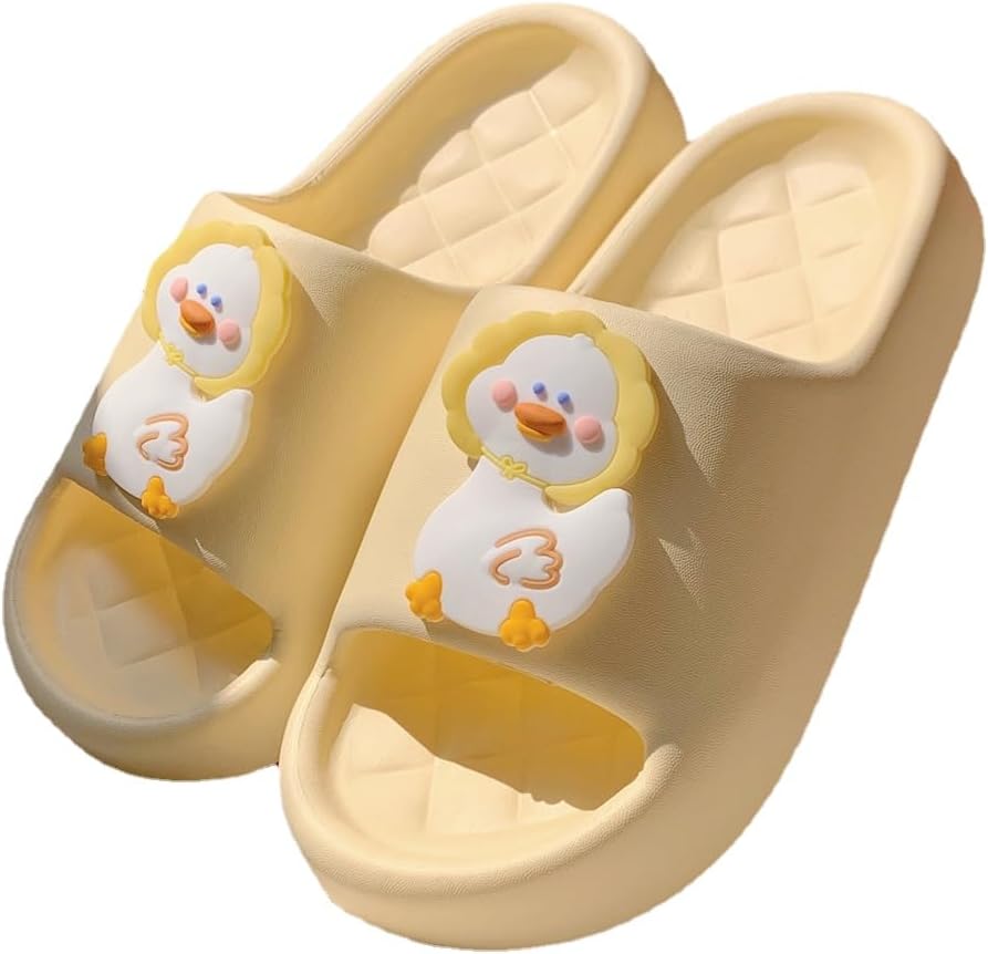 

Милые тапочки Утка Облако для женщин и мужчин, домашние облачные тапочки, шлепанцы для душа и дома Plonme, желтый