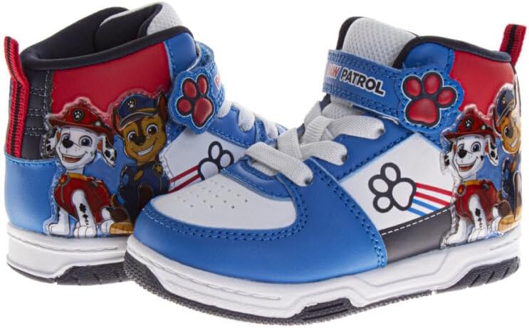 Детские кроссовки Character Boys с высоким верхом Cars, Monster Jam, Paw Patrol, Spider-Man, Sonic, повседневные спортивные с застежкой для малышей, размер 6-10, 11-12 для маленьких детей Josmo, голубой — фото 4