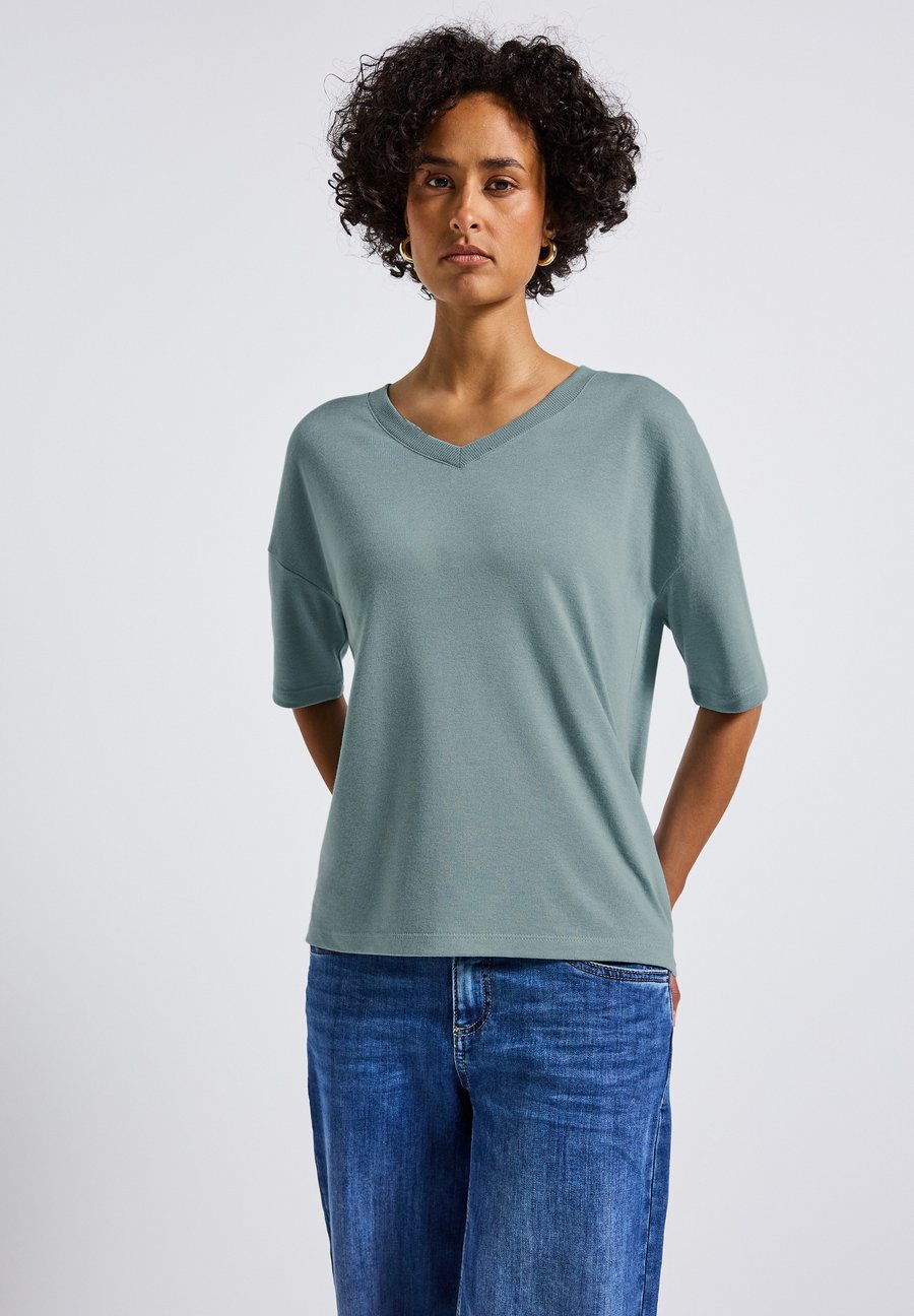 

Футболка Street One LOOK V-NECK, Blau/Blue, Синий, Футболка Street One LOOK V-NECK, Blau/Blue