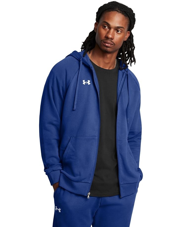 

Худи Under Armour Rival Fleece Full Zip Hoodie, цвет Tech Blue/White