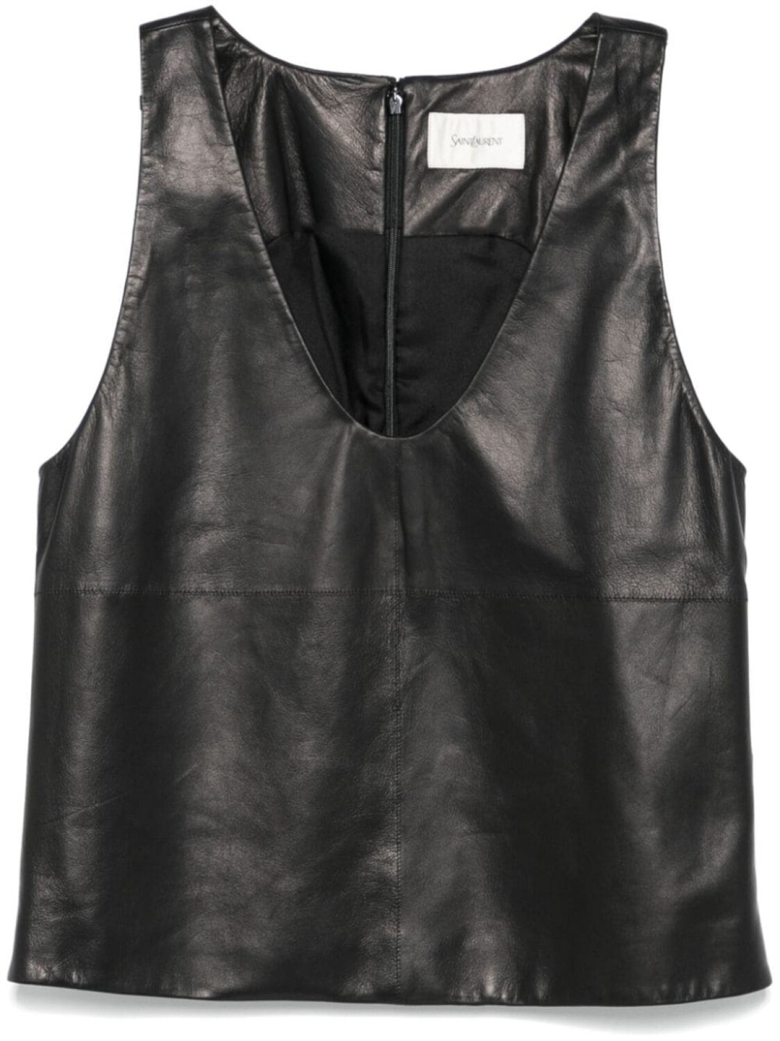 

Saint Laurent кожаный топ, черный