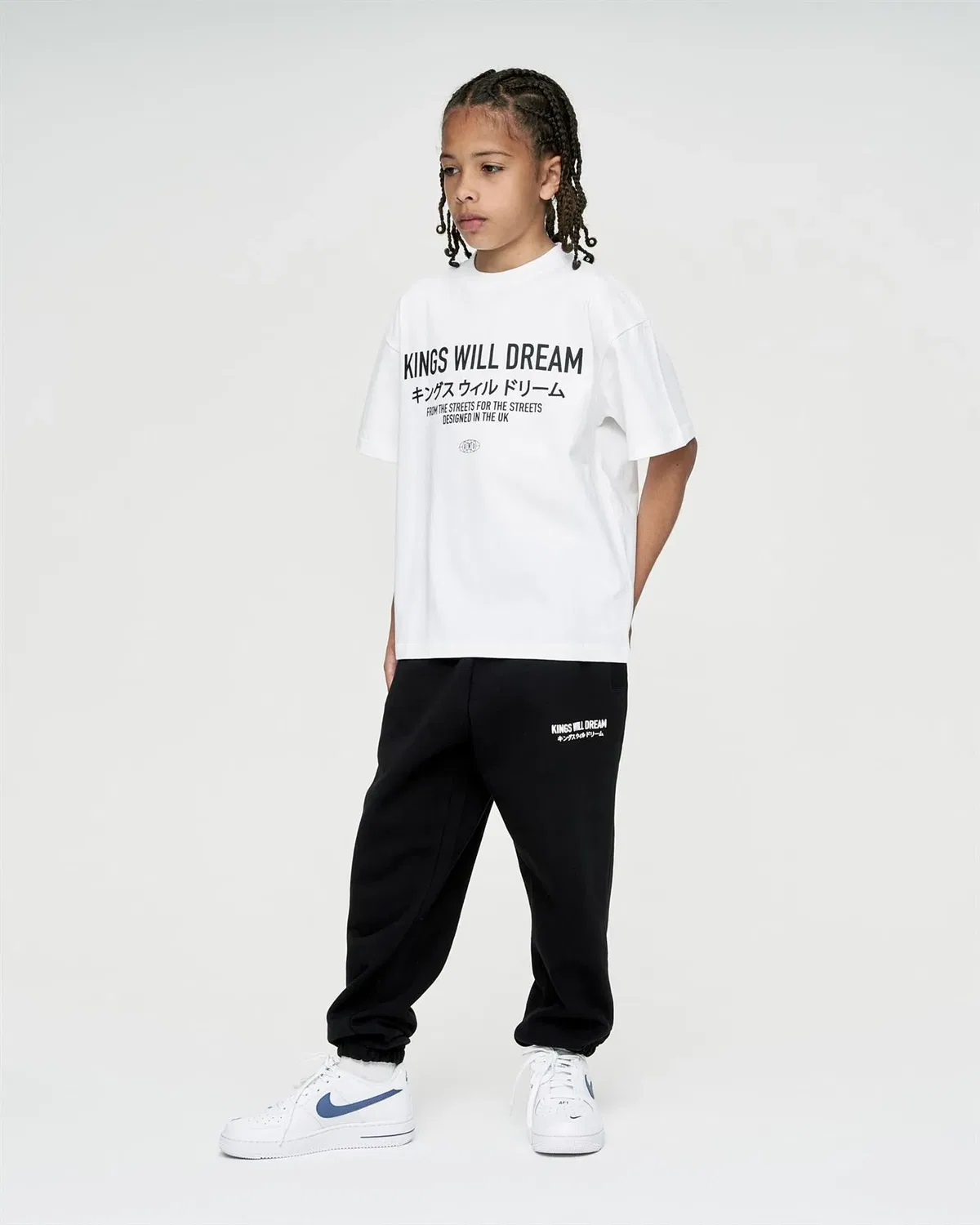 Футболка для мальчиков Oversized Fit Kings Will Dream, белый — фото 4