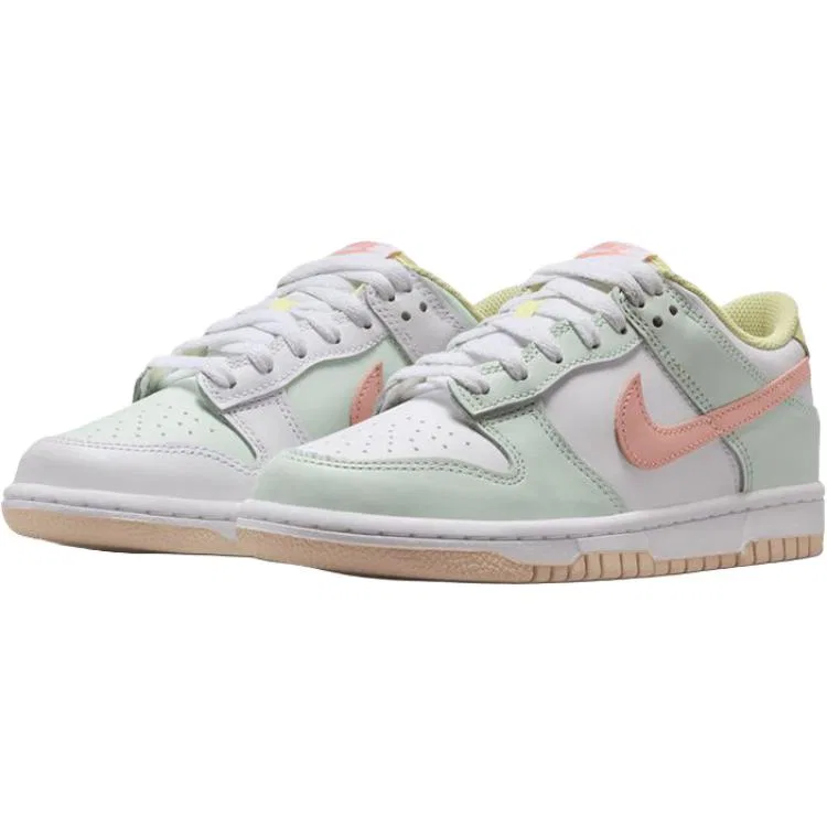 Кроссовки для скейтбординга Dunk Low top Kids' White Green Unisex Nike — фото 4
