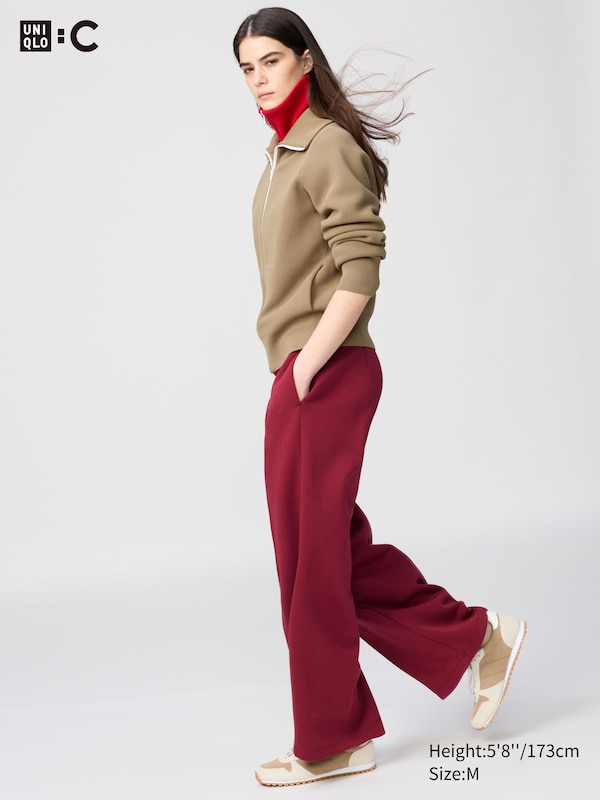 

Прямые брюки из футера Uniqlo, 17 red