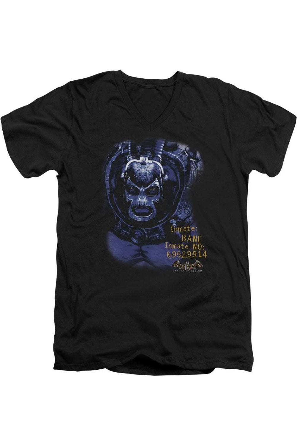 

Футболка с коротким рукавом и V-образным вырезом для взрослых Batman Arkham Asylum Arkham Bane Gildan, черный