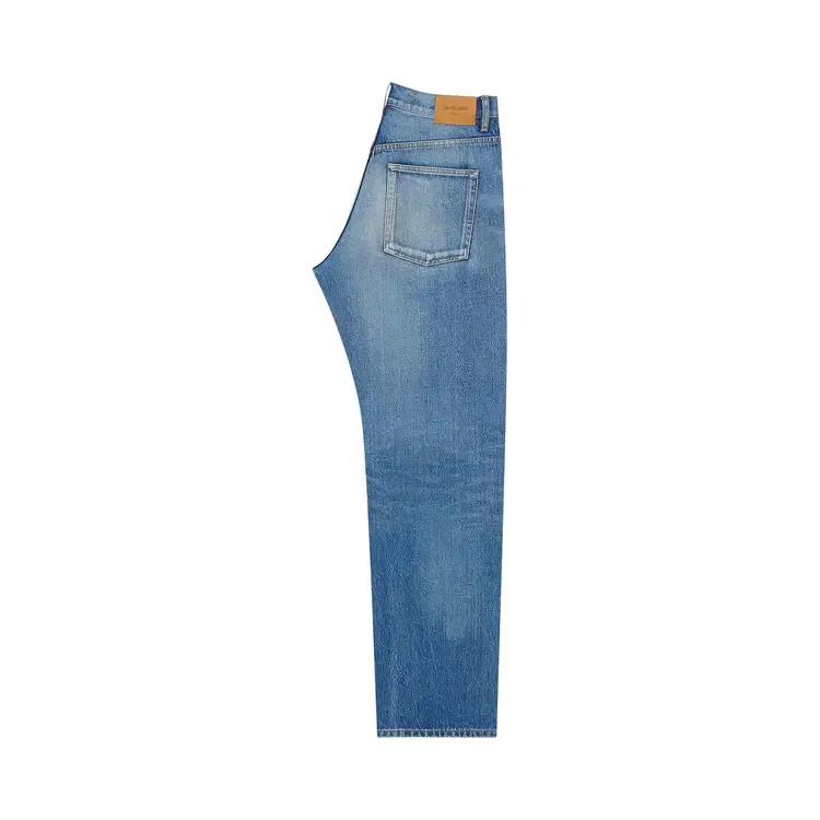 Джинсы Saint Laurent High Rise Tapered, синий — фото 2