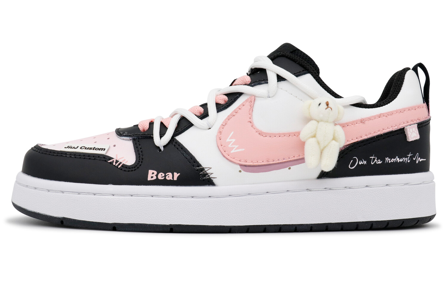 

Кроссовки Nike Court Borough Skateboarding Shoes Women's Low-top Pink/white/black, цвет Pink Bear Diary