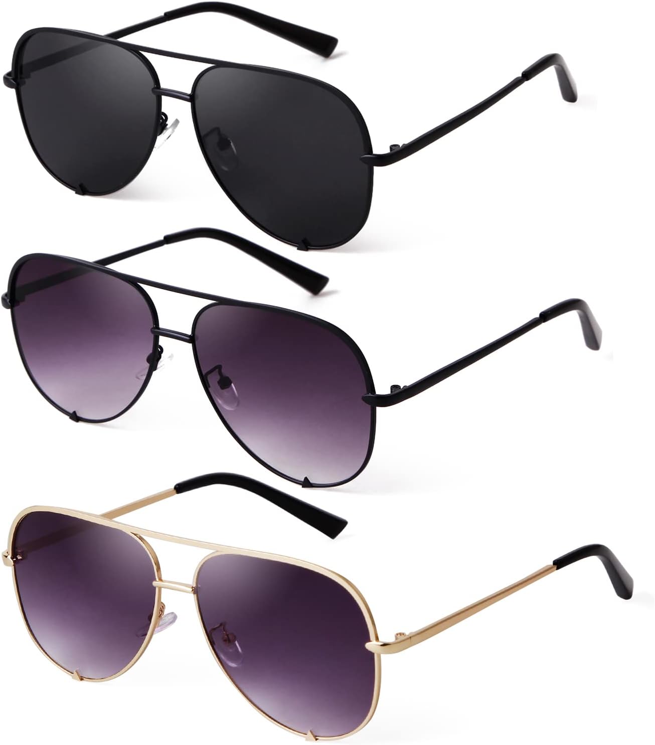 

Солнцезащитные очки-авиаторы SORVINO большого размера для женщин и мужчин, модные, в стиле ретро, ​​объемные, черные, с эффектом потертости, классическая защита от УФ-излучения, Black+grey+gold