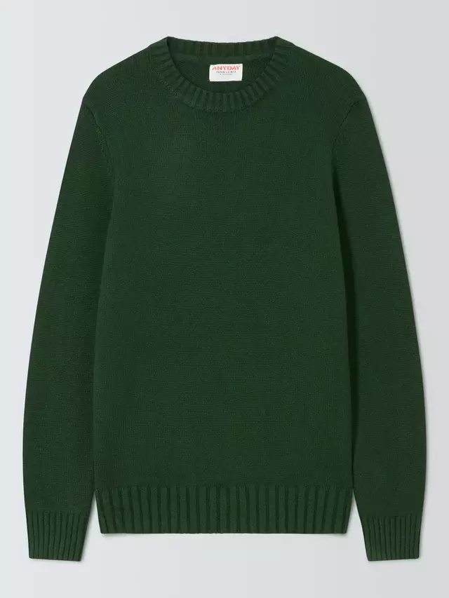 

Джемпер John Lewis ANYDAY Cotton Blend Knit Crew Neck, темно-зеленый