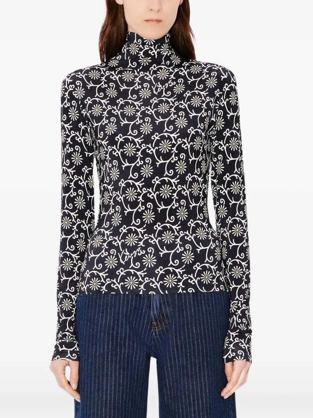 

Водолазка с цветочным принтом Kenzo, синий