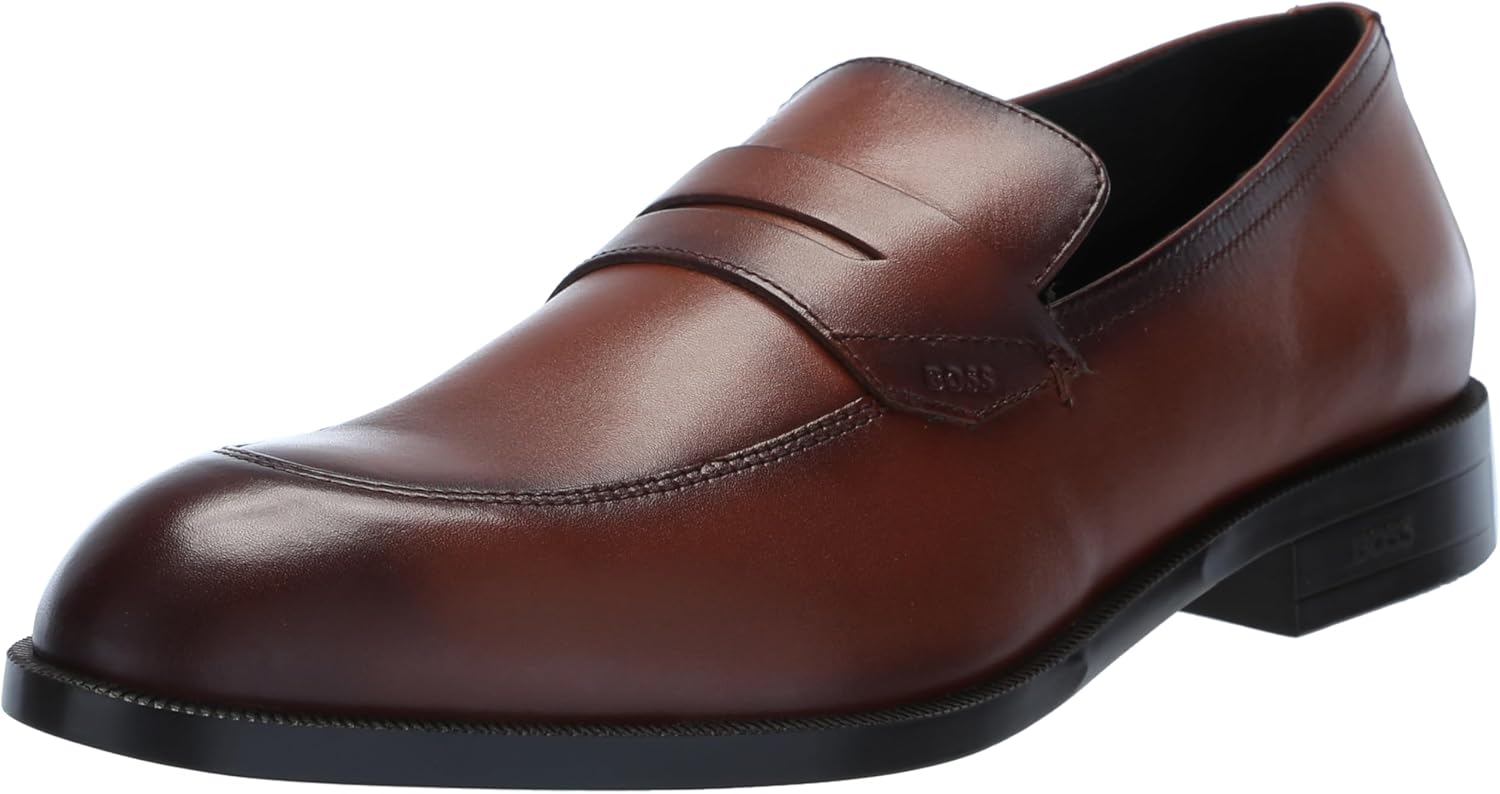 

Мужские лоферы BOSS Tayil из затененной кожи, Chestnut