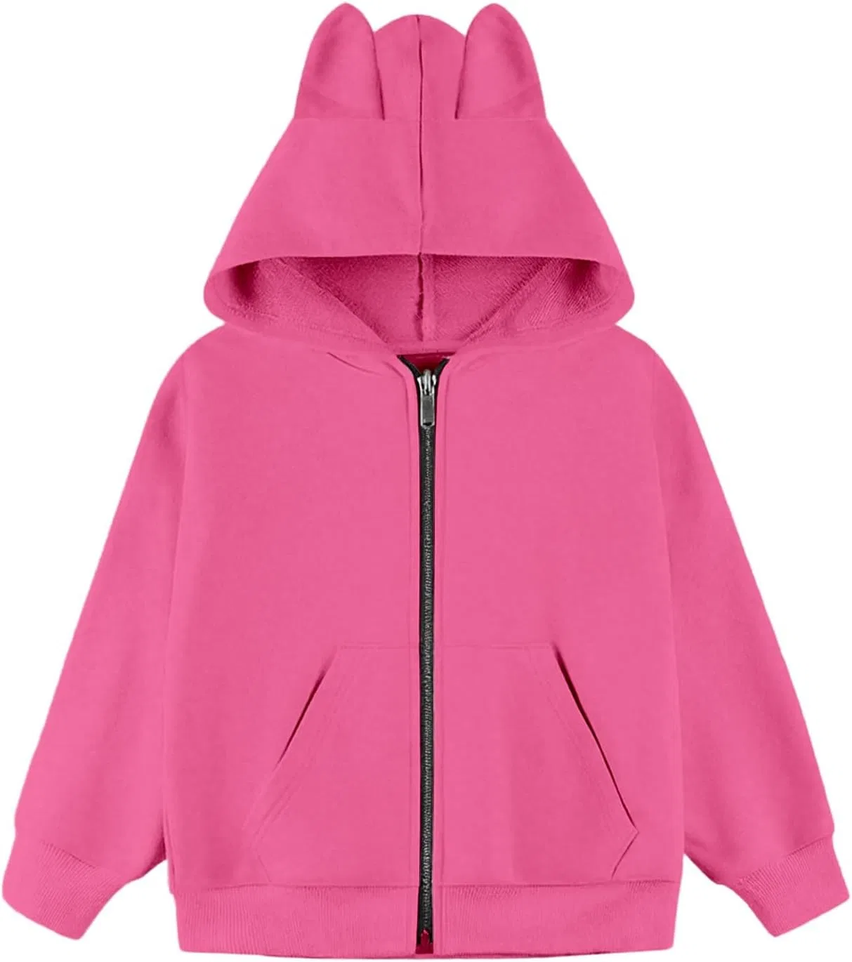 Детская худи на молнии, хлопок, Hot Pink — фото 3