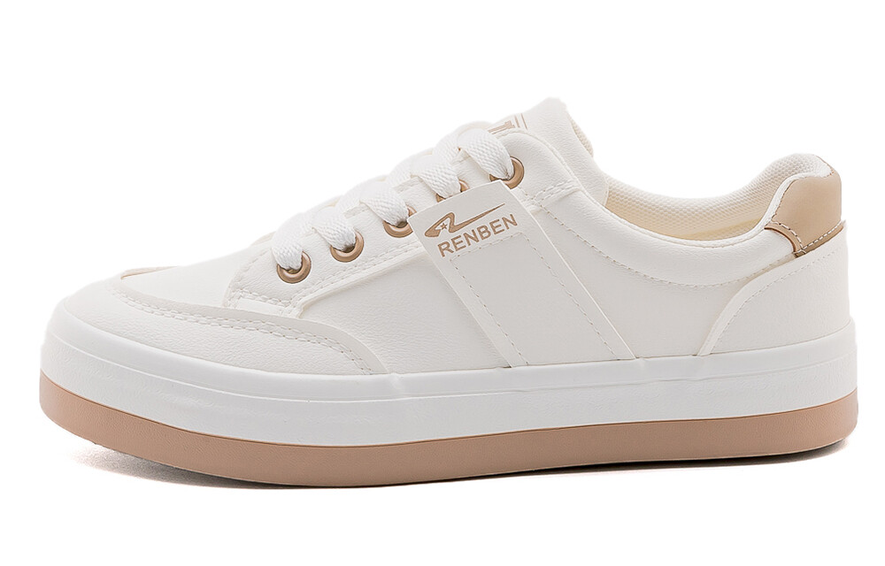 

Кроссовки RENBEN Skateboarding Shoes Women's Low-top Beige/coffee, коричневый