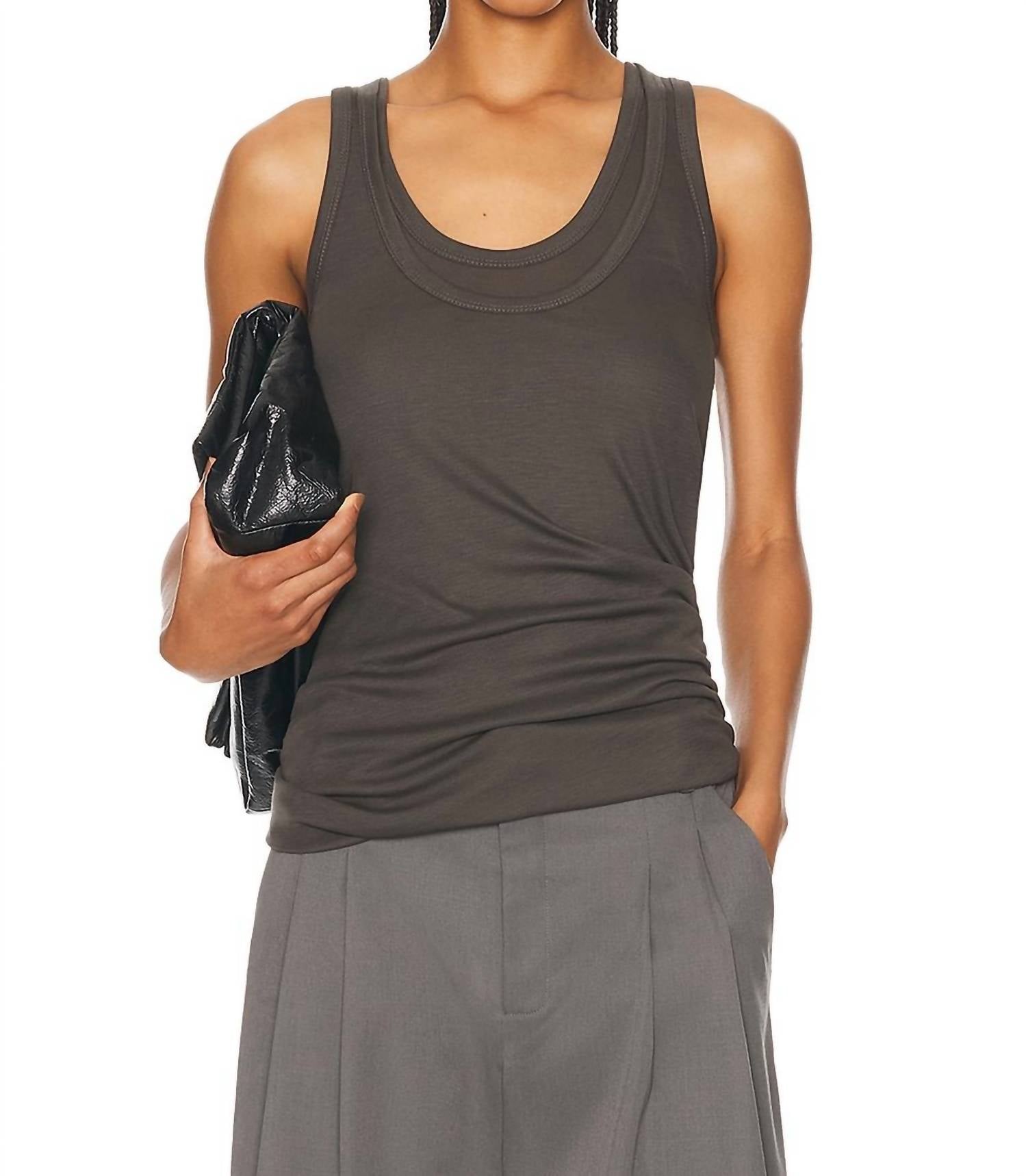 

Двухслойная майка цвета графит Helmut Lang, цвет graphite