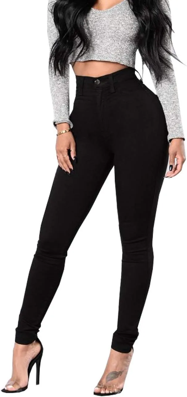 

Chowsir женские джинсы с высокой посадкой и эффектом блеска