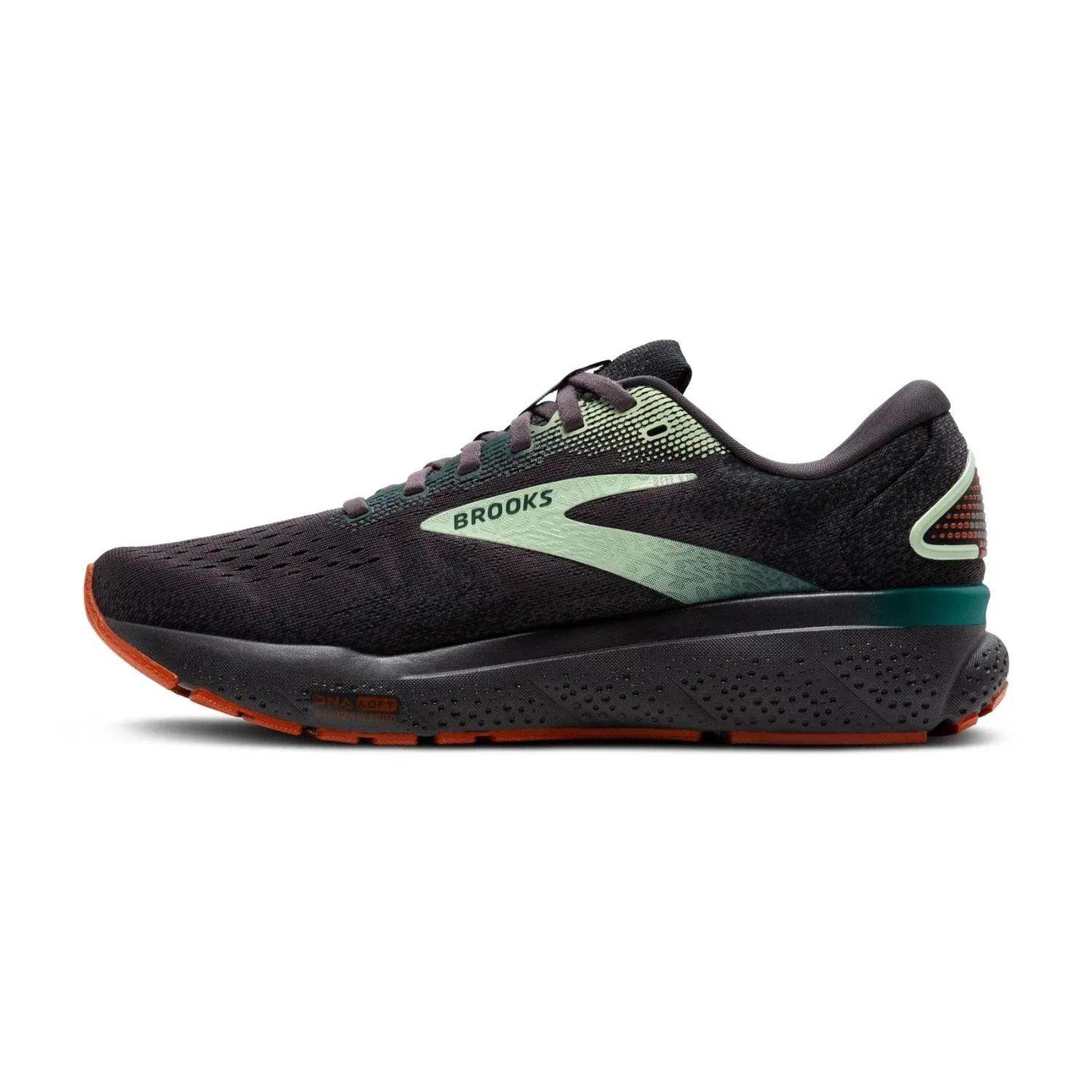 Мужские кроссовки Brooks Ghost 16 110418-1D-038, черные, жемчужного цвета, спортивные, для бега — фото 2