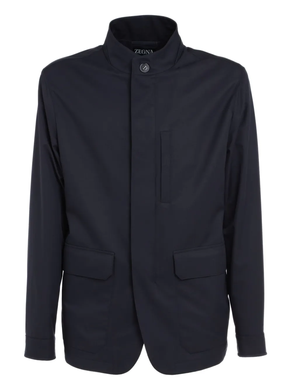 

Куртка с высоким воротником и накладным карманом Zegna, синий