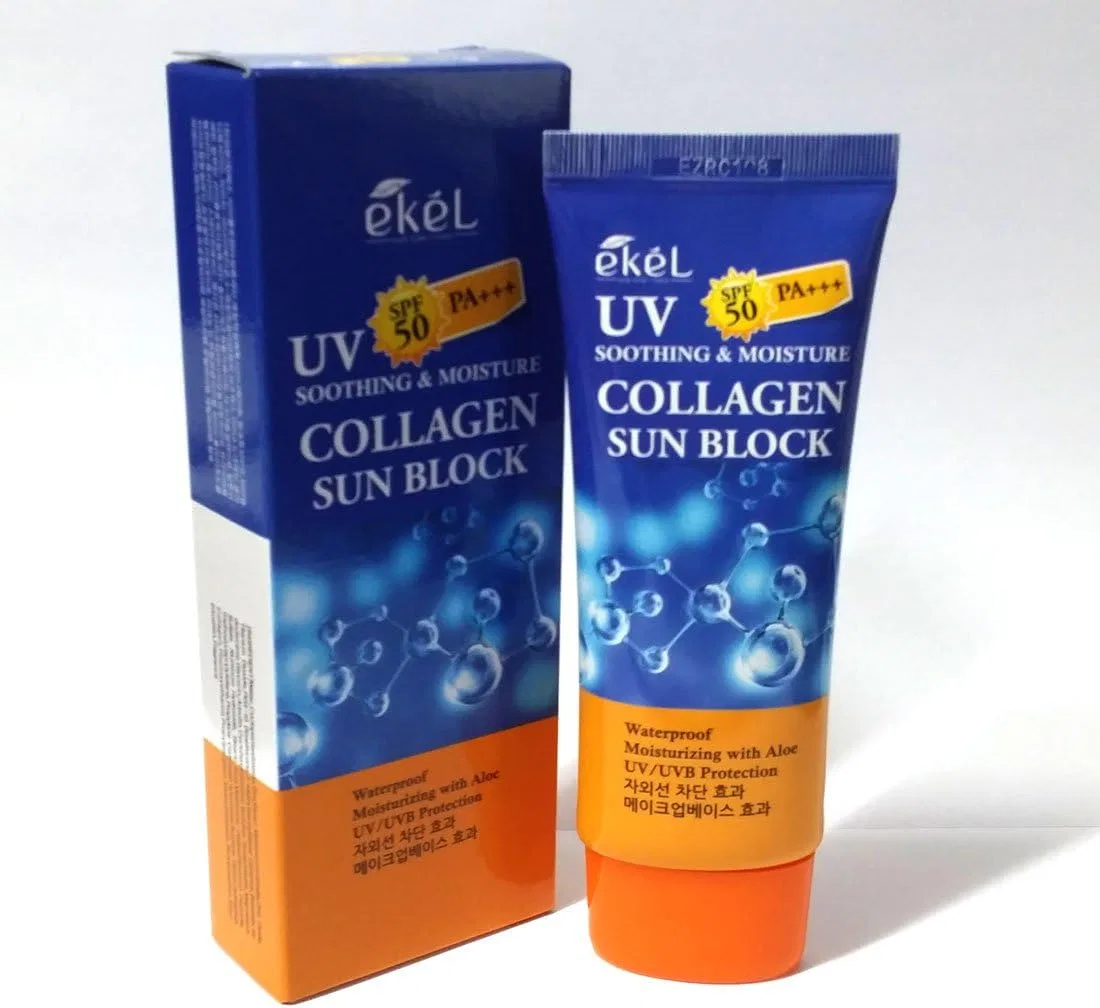 Солнцезащитный крем для лица EKEL UV Soothing & Moisture Collagen SPF 50 PA+++ 70 мл