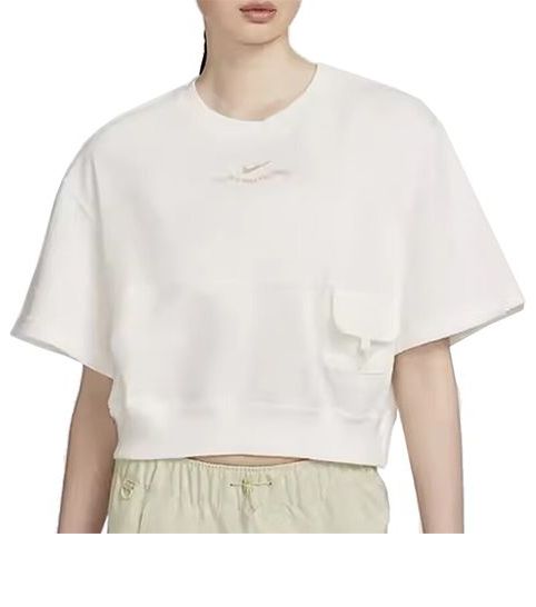 

Футболка (WMNS) Nike Sportswear French Terry Fleece T-shirt (Asia Sizing) 'Sail', бежевый