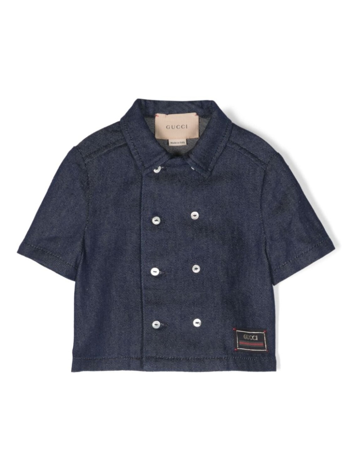 

Gucci Kids двубортная джинсовая куртка, синий