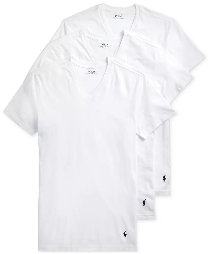 

Мужские майки с V-образным вырезом Slim Fit, 3 шт Polo Ralph Lauren, белый