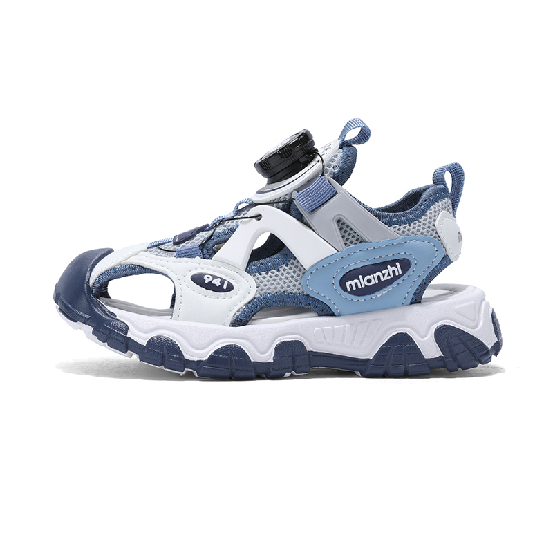 

Детские сандалии с амортизацией, износостойкими, дышащими и низким верхом, с отскоком Yi Jiabao, синий