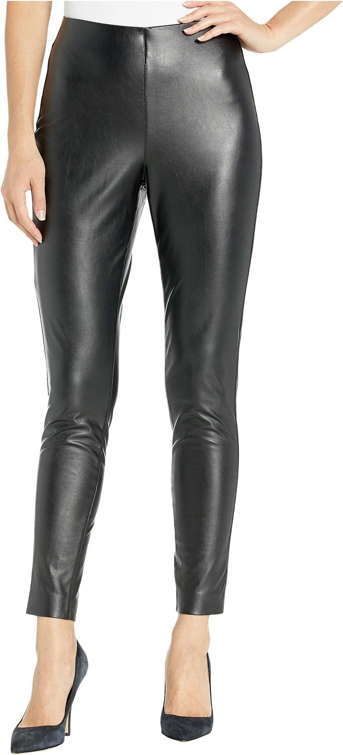 

Брюки без застежек из эластичной кожи Vince Camuto, цвет Rich Black