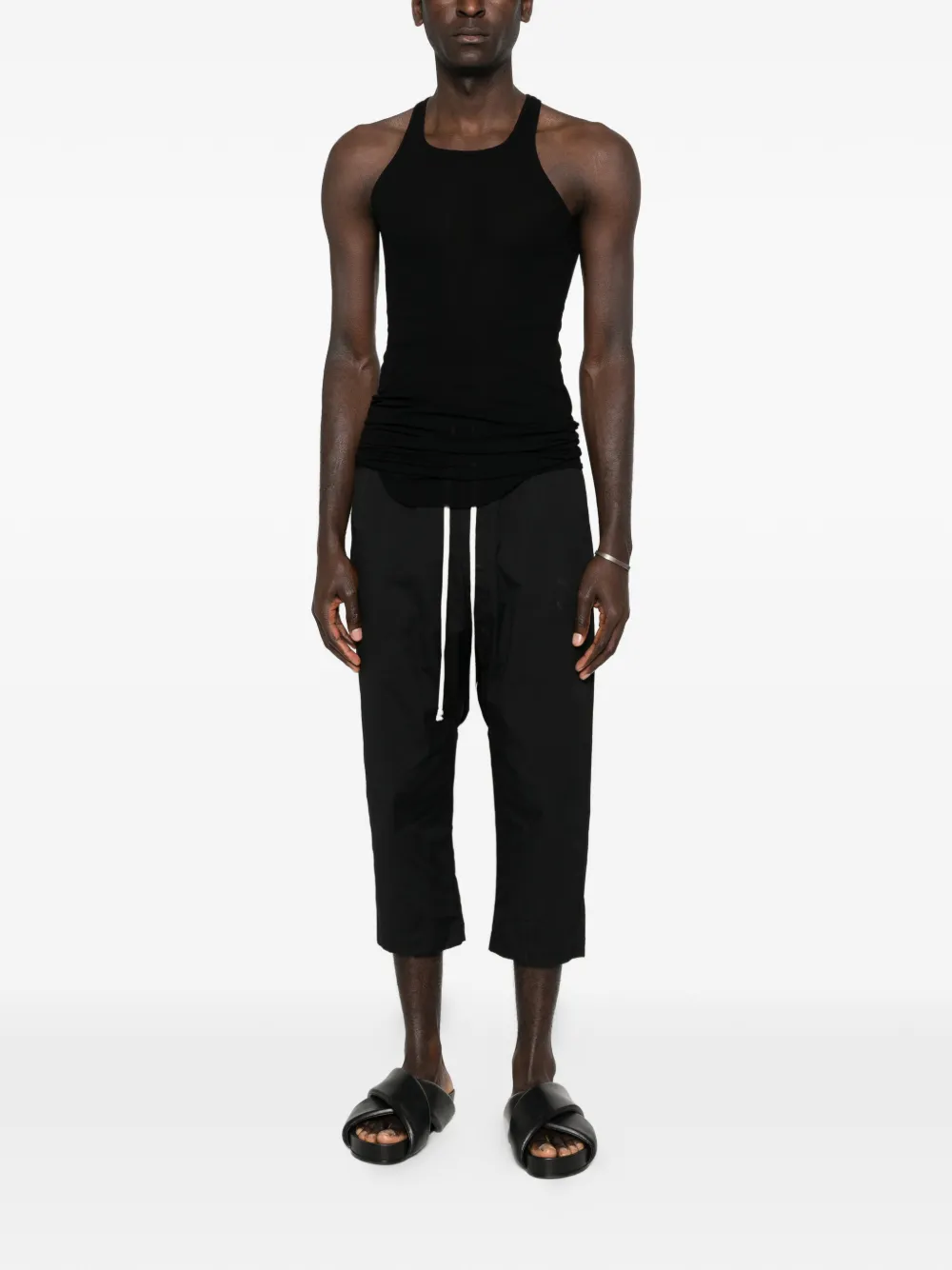 Трикотажная майка в рубчик Rick Owens, черный — фото 2