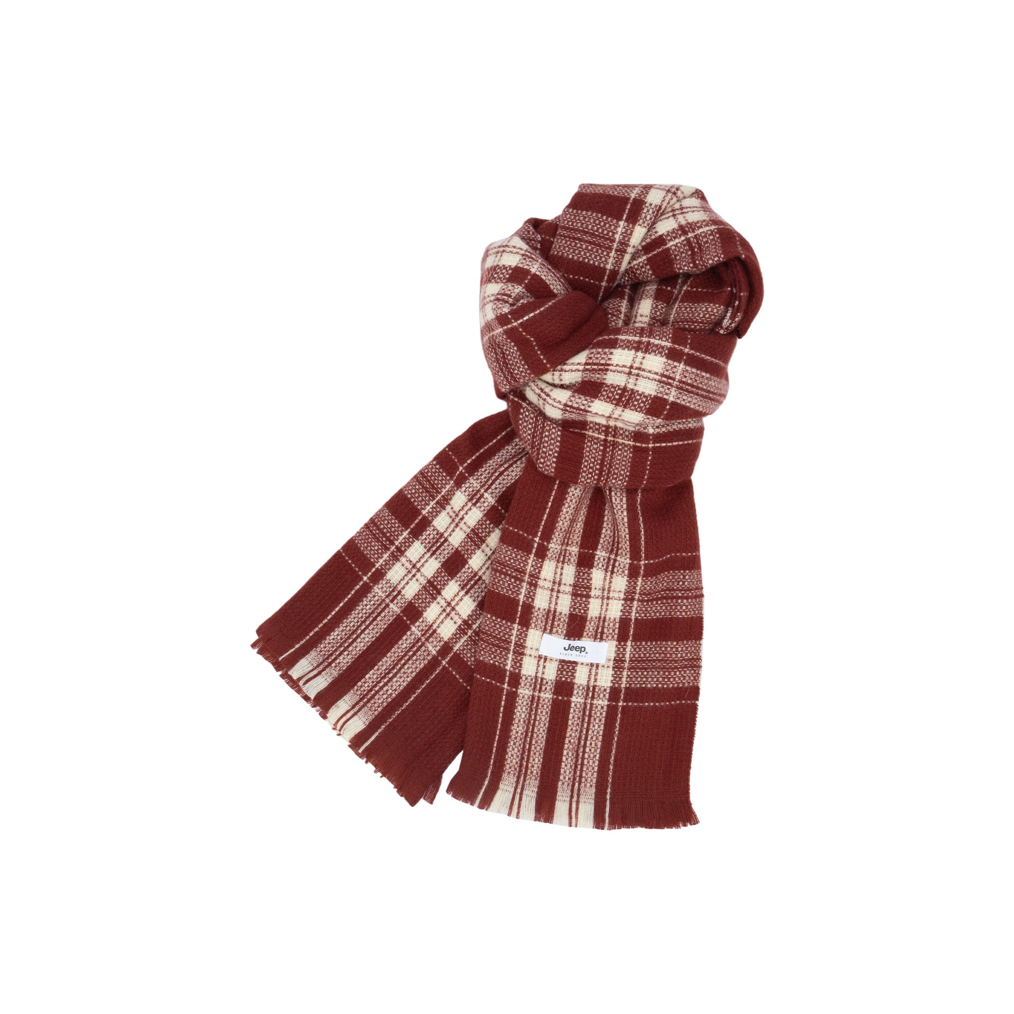 

Jeep Шарф из полиэстера вязаный унисекс Cream Large Check/Black Check/Black Brown Check/Angora Red