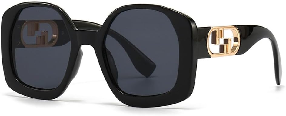 

2026 - Модные квадратные солнцезащитные очки для женщин, винтажные панк-очки, большие солнцезащитные очки для мужчин, очки с защитой от УФ-излучения UV400 MTZJH, One Color