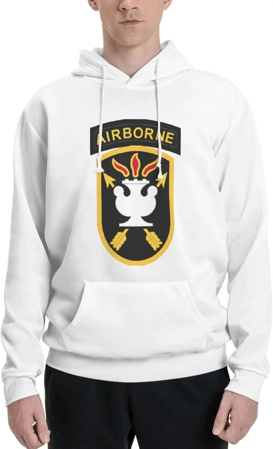 Generic Толстовка Airborne-JFK-Special-Warfare-Center мужская черная с капюшоном и карманом