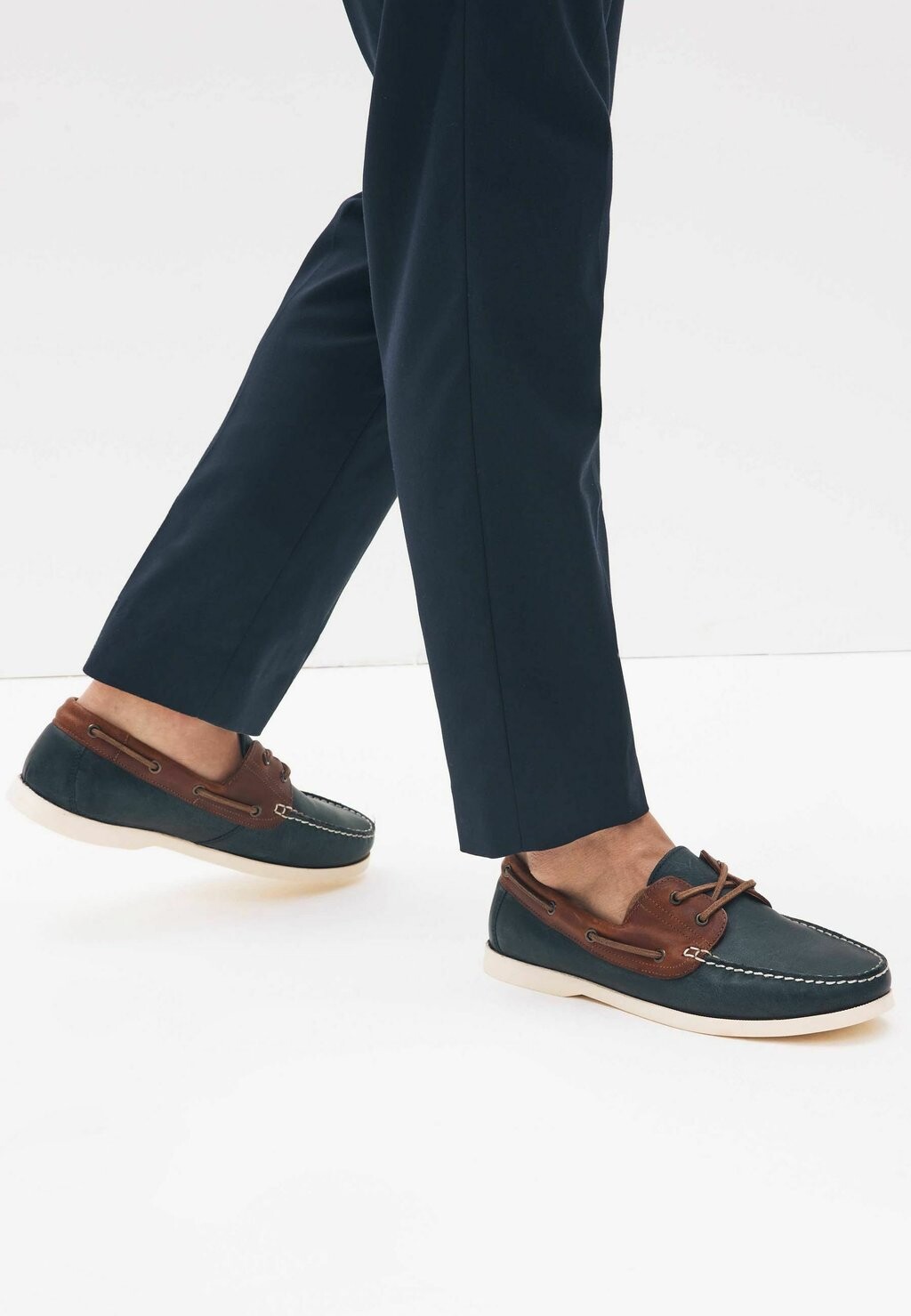 

Топсайдеры Leather Boat Shoes Next, цвет navy blue