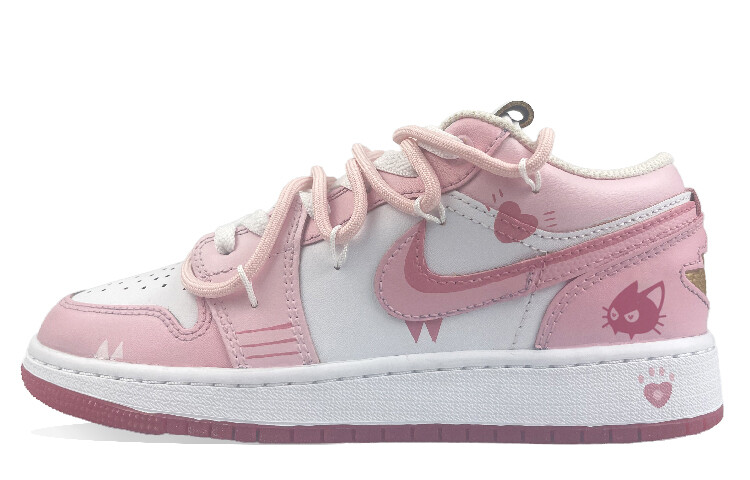 

Кроссовки Air Jordan 1 Vintage Basketball Shoes Women's Low-top Pink, белый
