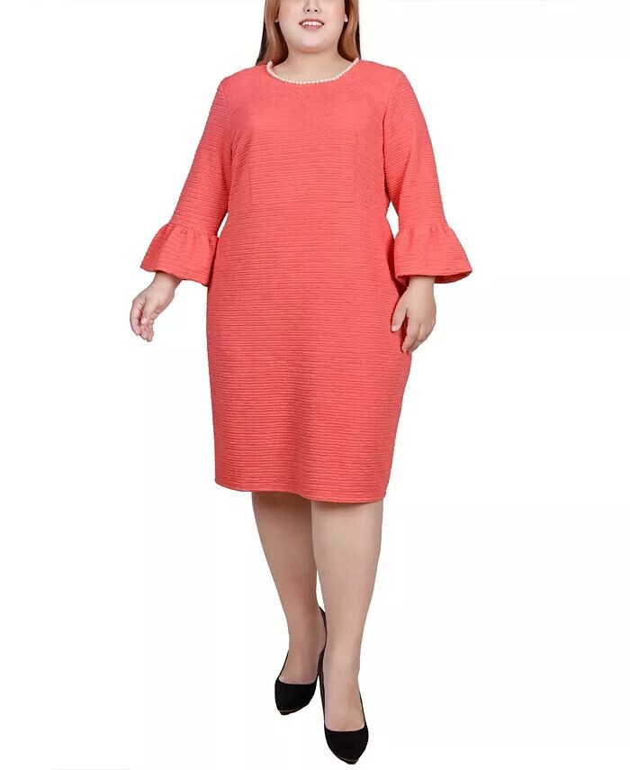 

Платье размера 3/4 с отделкой из искусственного жемчуга больших размеров NY Collection, оранжевый