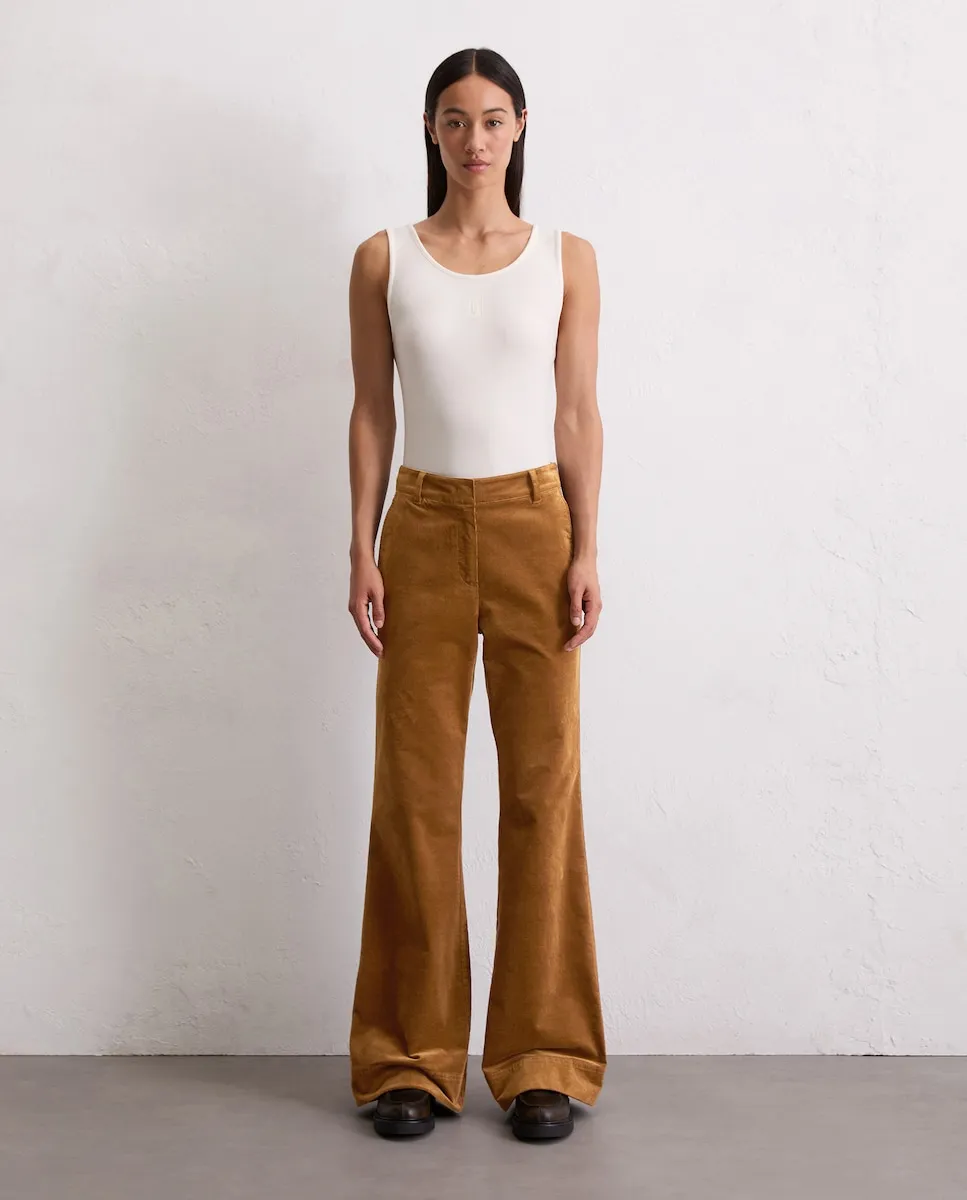 

Женские вельветовые расклешенные брюки, изготовленные из высококачественной смеси органического хлопка MARC O'POLO, коричневый