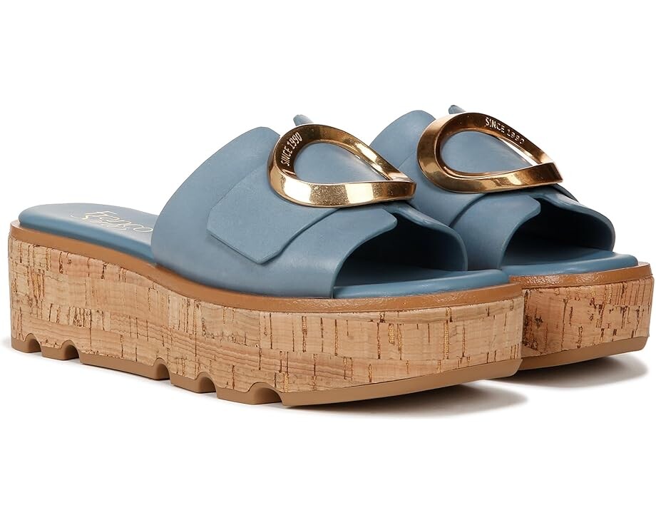 

Туфли Franco Sarto Hoda Cork Platform Slide Sandals, цвет Denim Blue Leather