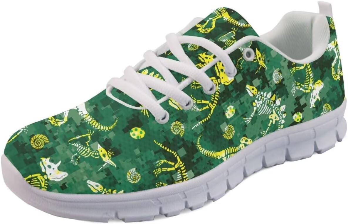 

Мужские слипоны Forchrinse, дышащие с сеткой, шнуровкой, для ходьбы, легкие повседневные кроссовки для тенниса, путешествий и работы, Dinosaurs