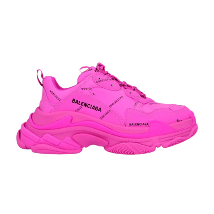 Кроссовки Balenciaga Balenciaga Wmns Triple S Sneaker 'All Over Logo - Fuchsia', розовый