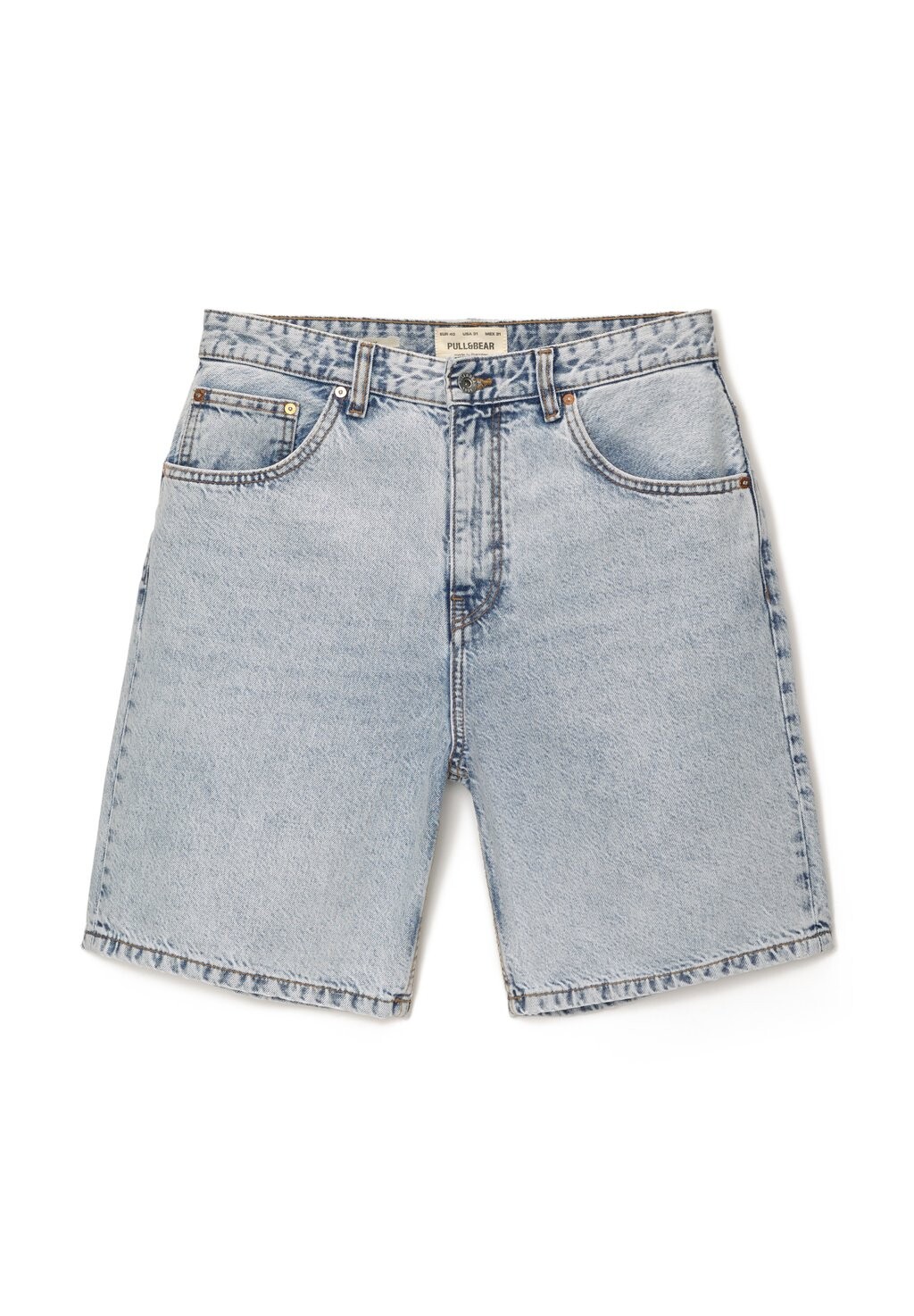 

Джинсовые шорты Baggy Bermuda PULL&BEAR, светло-голубые