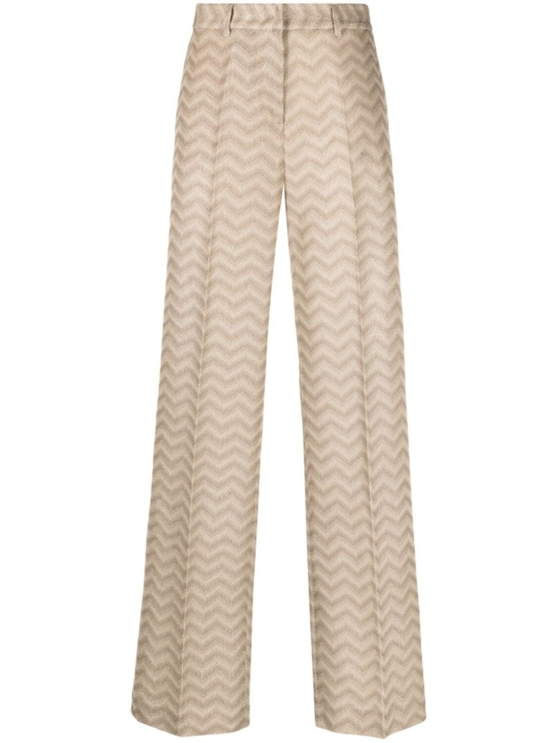 

Missoni прямые брюки с узором зигзаг, нейтральный цвет