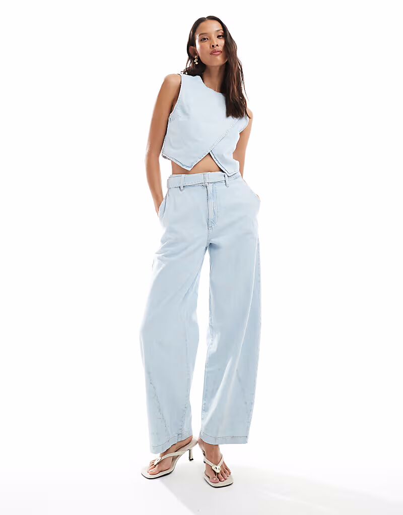 

Джинсы-бочонки с высокой талией ASOS DESIGN, цвет светлый