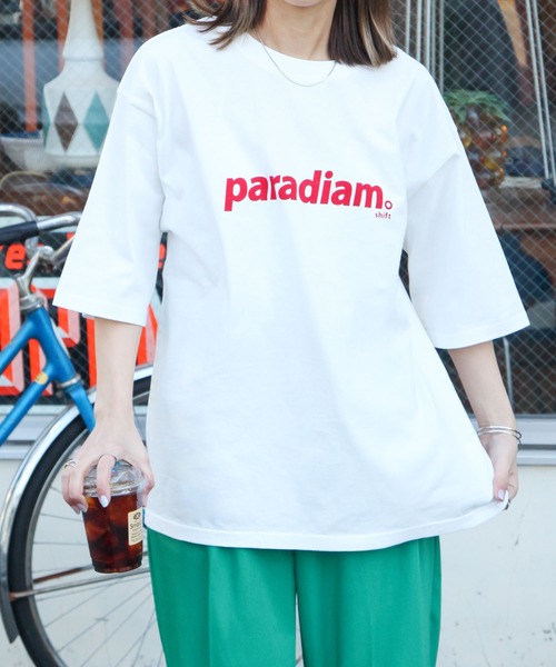 

Футболка унисекс с принтом на спине и логотипом спереди, короткий рукав, белый/красный ZIP FIVE