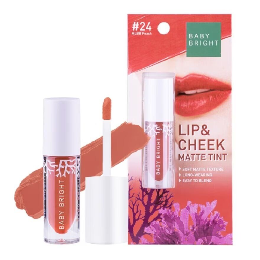 

Baby Bright Матовый тинт Lip Cheek 2,4г. 24 МЛББ Персик, MLBB Peach