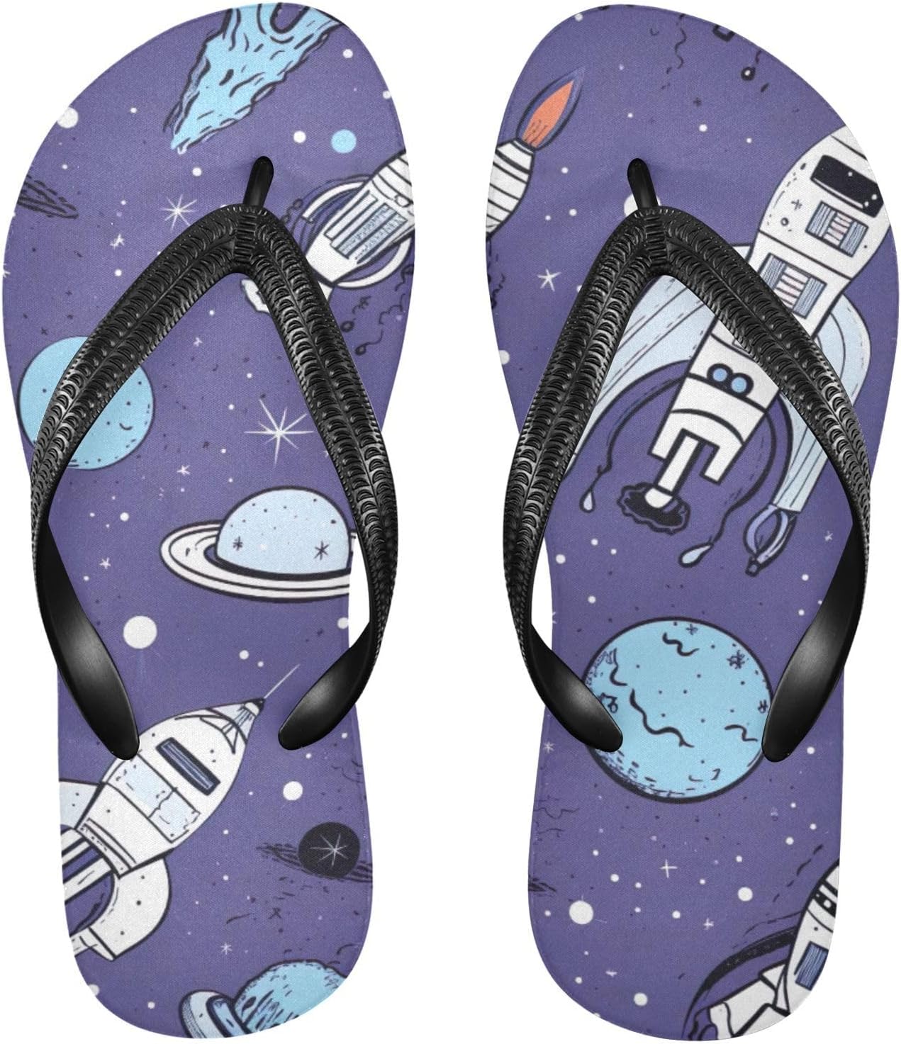 

Пляжные сандалии Space Planet Galaxy Rocket для женщин и мужчин, летние повседневные шлепанцы для душа Kfbe