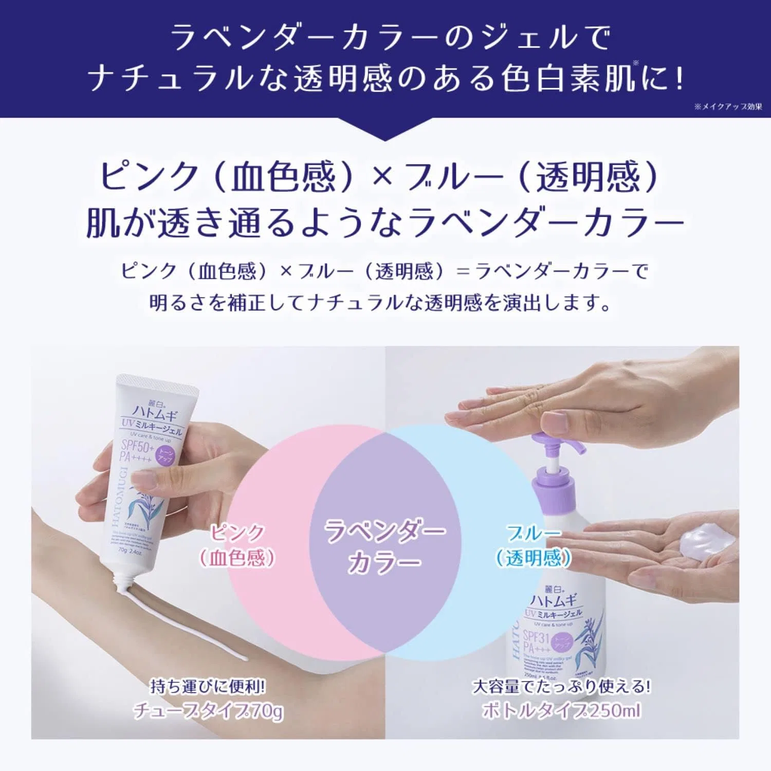 Солнцезащитный гель Reihaku Pigeon Tone Up UV SPF 50+ 70 г белый Li Bai — фото 4