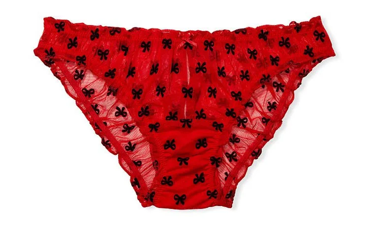 Victoria's Secret Женские трусы с принтом красного банта, 1 шт