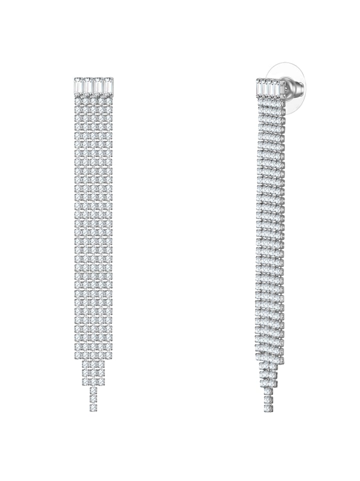 

Yokoamii Серьги из металлического сплава с кубическим цирконием в серебряной оправе