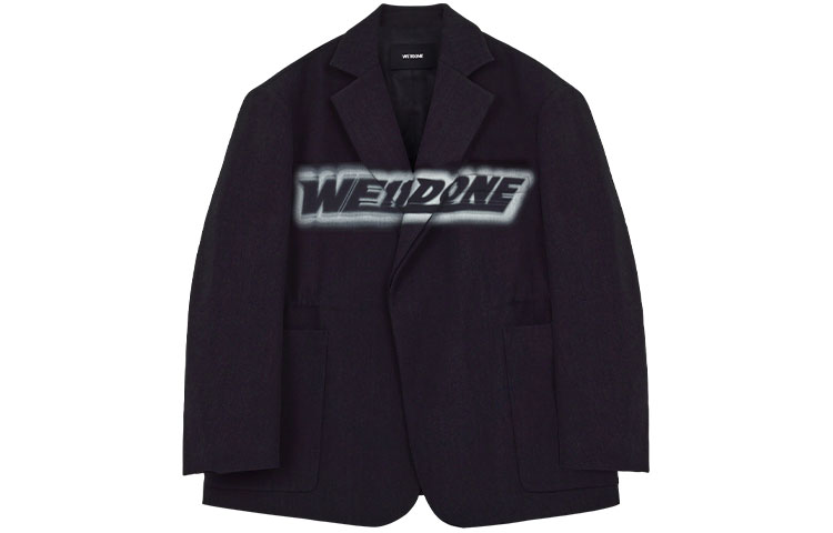 

Блейзер из шерстяной смеси с логотипом We11Done, черный