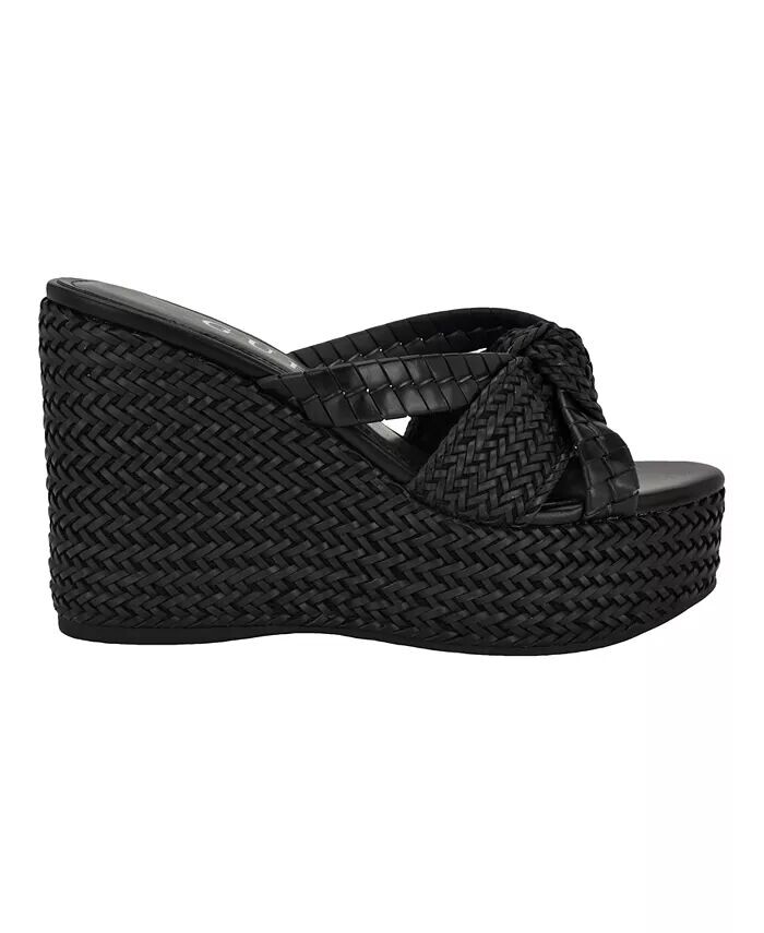 Женские босоножки Eveh Knotted Jute Wrapped Platform Wedge Sandals GUESS, черный — фото 2