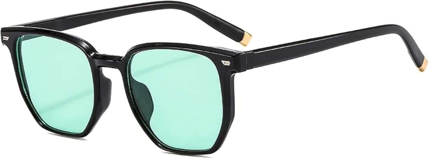 

Солнцезащитные очки с защитой от УФ-излучения UV400 | Женские прозрачные линзы цвета «океан» с декоративными заклепками для занятий спортом на открытом воздухе и вождения DSVIGF, Black Green